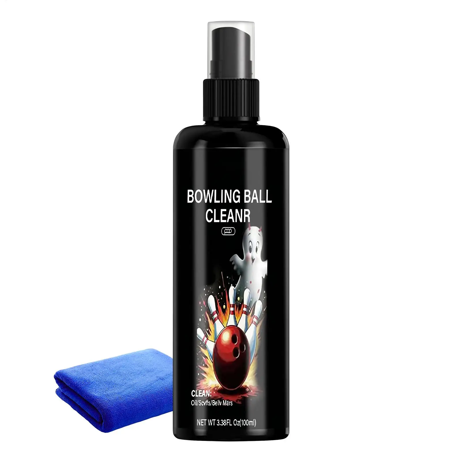

Bowling Ball Cleaning Kit 100ml Sports Gear Care Set with Towel Bowling Cleaner Set for League Play Professional Training