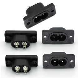 5/10PC C8 Male Power Socket Female Plug Power Outlet Embedded Electric Connector AC 2.5A 250V 8-Shaped Plug Socket 35mm*15mm