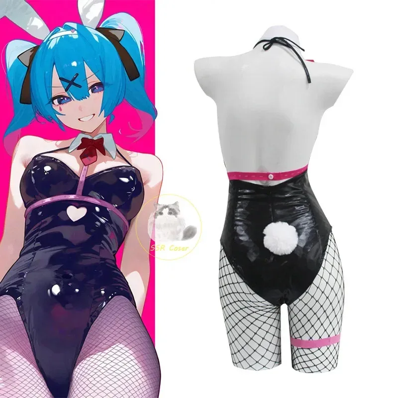 aaa12-3miku-rabbit-hole-wig-black-patent-leather-bunny-girl-sexy-cute-halloween-cosplay-costume-headdresses-clothes-bows