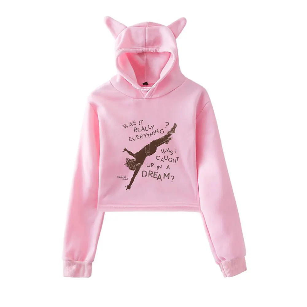 

Natalie Jane Merch винтажная уличная одежда 90-х годов толстовки с капюшоном для девочек укороченный модный спортивный пуловер с кошачьими ушками