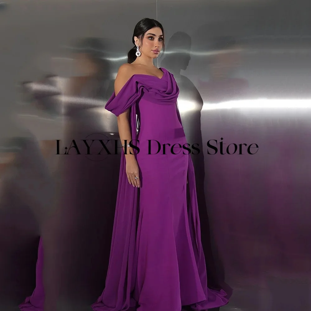 LAYXHS Wysokiej Jakości Suknie Wieczorowe Syrenka z Jednym Ramieniem, Plisowane, Długie do Podłogi Suknie Balowe, Suknie Wieczorowe na Zamówienie