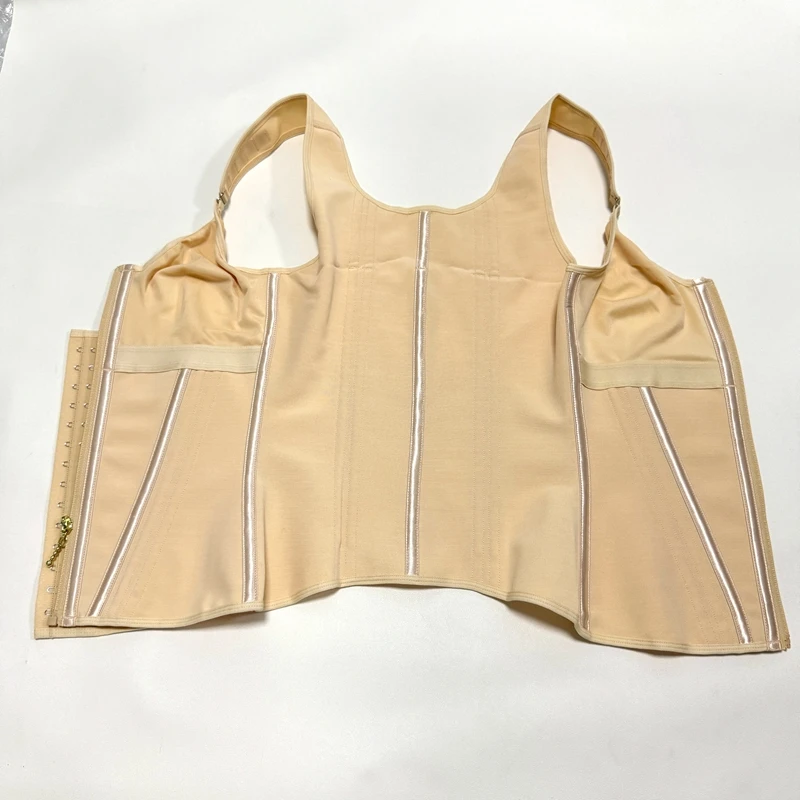 Faja Reductora de Cintura para Mujer con Cremallera y Tirantes Ajustables, 3 Hileras de Ganchos, 17 Varillas de Acero, Control Abdominal Ligero, Moldeador Corporal Diario