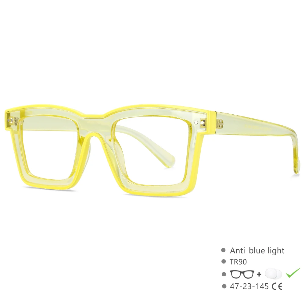 M55599 Neue Männer Myopie-1,00-2,00 gläser Marke Designer Damen Anti Blau Platz Punk Rahmen Klare Computer Lila brillen