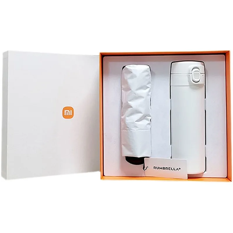 Xiaomi Gift Box Insulation Mug + RUNMBRELLA 50% Off Umbrella Gift Box Insulation Mug  thermos bottle