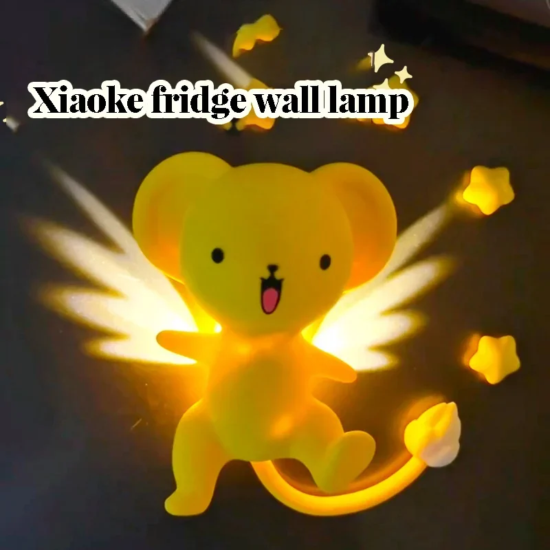 Bonito xiaoke luz noturna magnética bonito anime lâmpada de cabeceira brilho no escuro ímã de geladeira presentes para meninas crianças quarto deco sleep aid