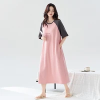 Newest M-4XL Women Short Sleeve Nightdress Female 100% Cotton Nightwear Sleepdress