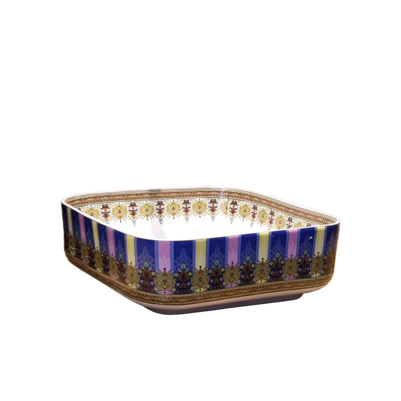 

Art stage American ceramic face wash square basin European wash basin