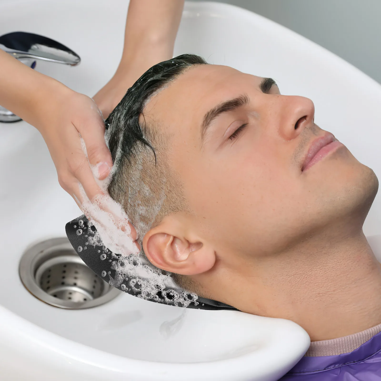 

Salon Shampoo Bowl Neck Cushion PU Material Comfortable Hair Washing Pillow Reusable Anti-Slip Neck Rest for Home Spa Salon Hair