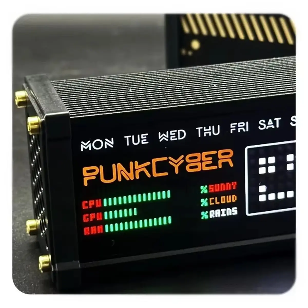 Y896A*☀▃WFD Electronic Clock DIY Desktop Ornament Retro Fluorescent Tube LED Dot Matrix Clock Gift