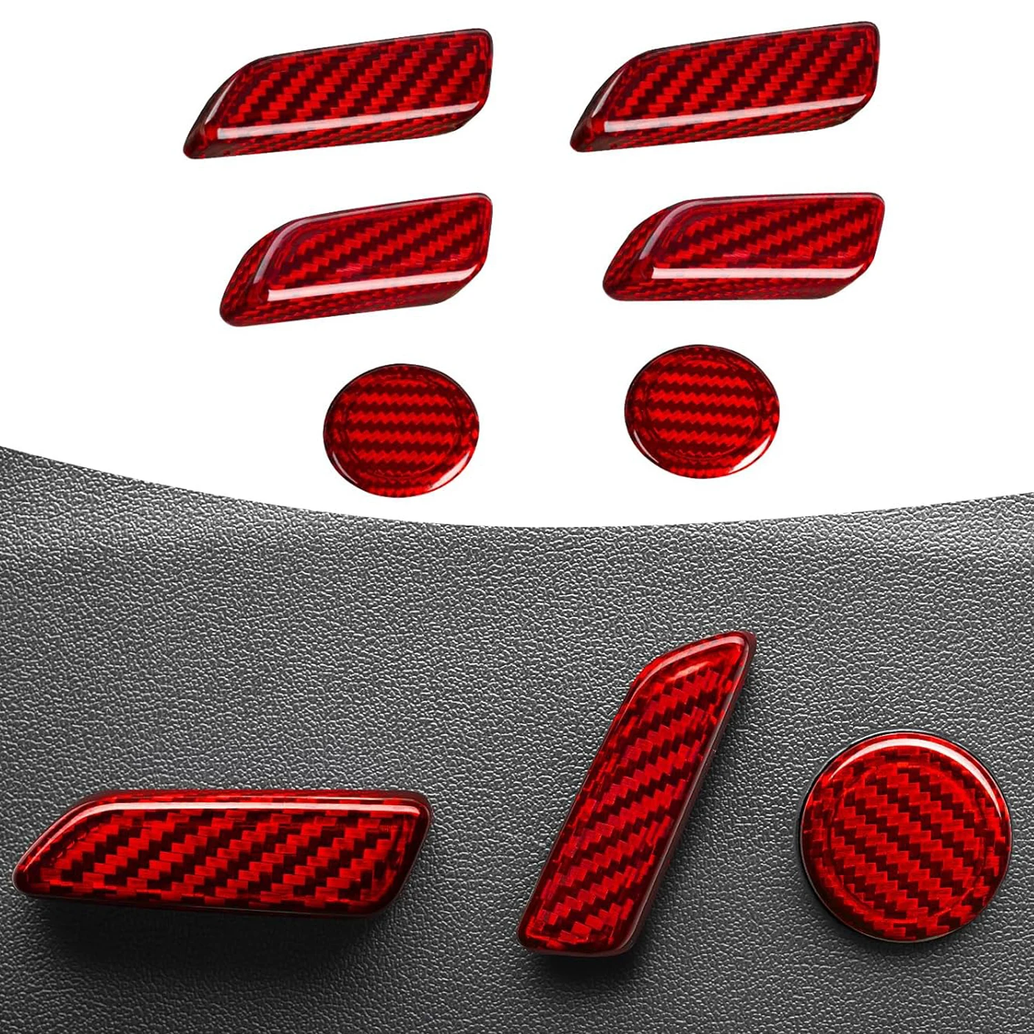 

Seat Adjustment Button Cover for Tesla Model 3 2017-2024 Model Y 2020-2024 Carbon Fiber Decoration Kit Interior Accessories