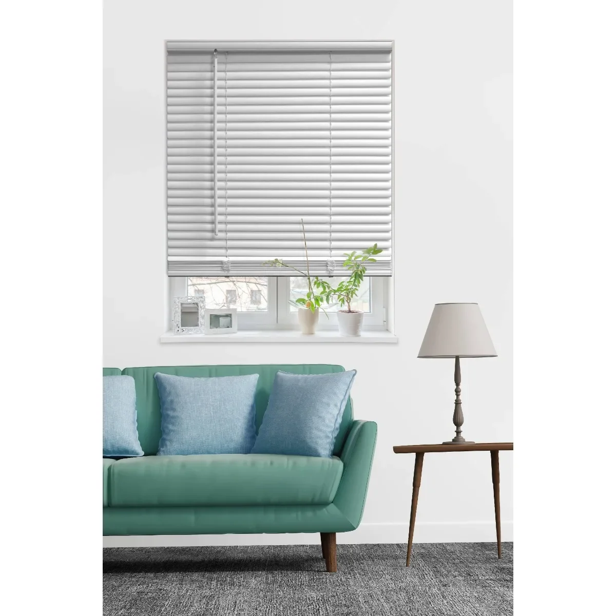 

1" Cordless Room Darkening Vinyl Blinds, White, 42" Width x 64" Length