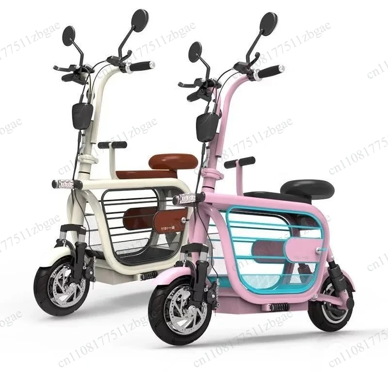 Electric Scooter with Pet Carrier, City Mini Electric Bike for Carrying Small Dogs & Cats view 3