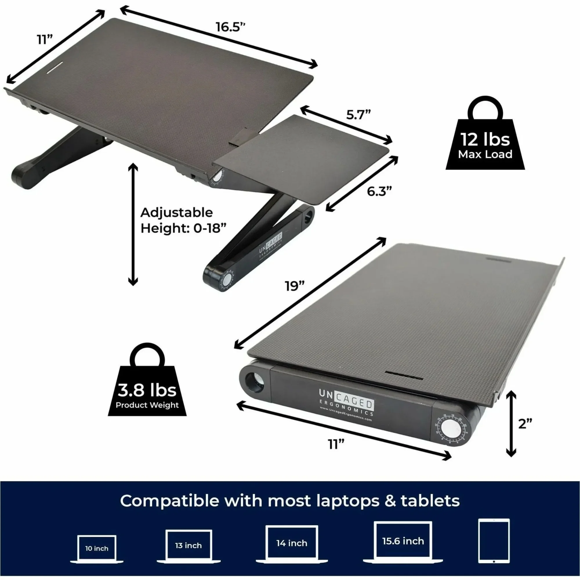 Supporto per laptop regolabile e scrivania per laptop Supporto per laptop regolabile in alluminio per laptop