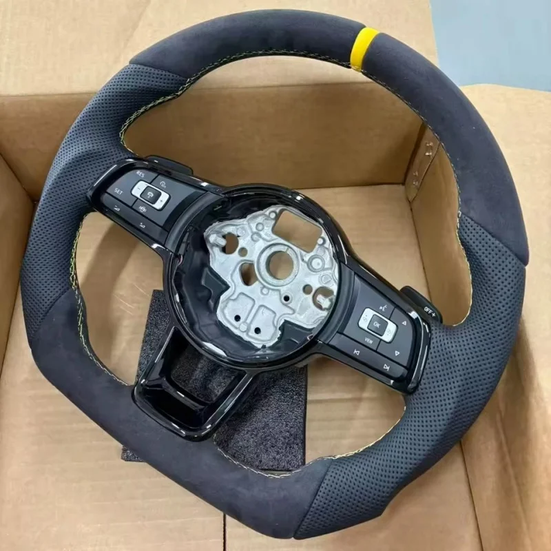 Customized Suede Car Steering Wheel For Volkswagen Golf 5 6 7 R MK5 MK6 MK7 MK7.5 GTI Polo Passat CC B8 Steering Wheel