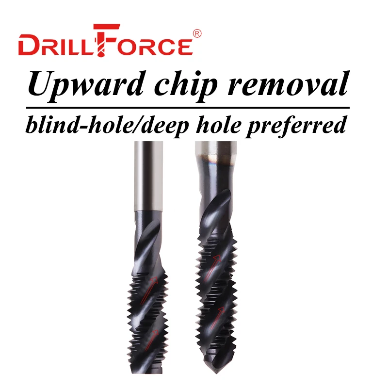 Drillforce Cobalt Screw Thread Tap Drill Bits Spiral Flute Metric M2-M16 TICN Coated Machine Tools For Stainless Steel