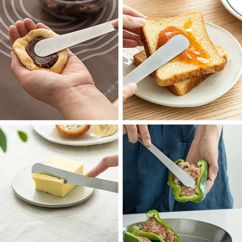 Kitchen Tools Stainless Steel Multifunctional Butter Knife Dumpling Wonton Stuffing Spoon Digging Sauce Spreading Bread Tool