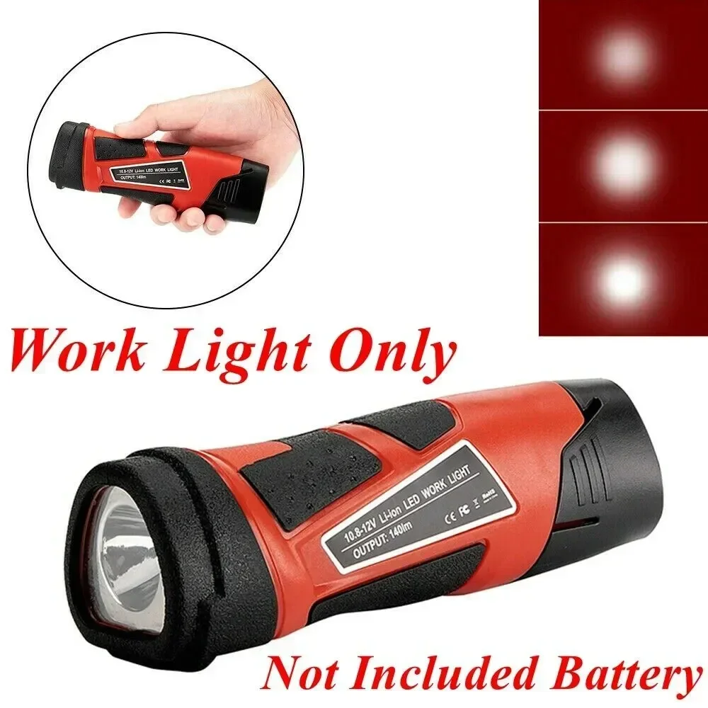 Flashlight Handheld LED Light Rechargeable Lamp Flash Light  For Milwaukee M12 10.8V 12V Li-ion Battery （Without Battery）