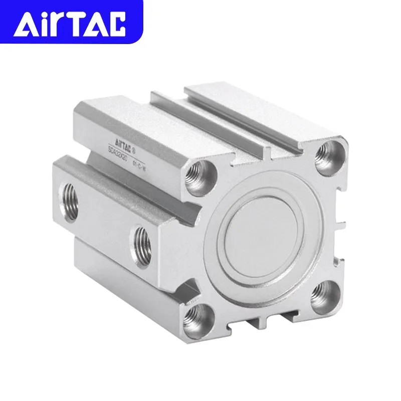 AIRTAC SDA12 16 20 25 32 40 50 63 80 Original Pneumatic Double Acting Compact Air Cylinder Stroke 5~100mm