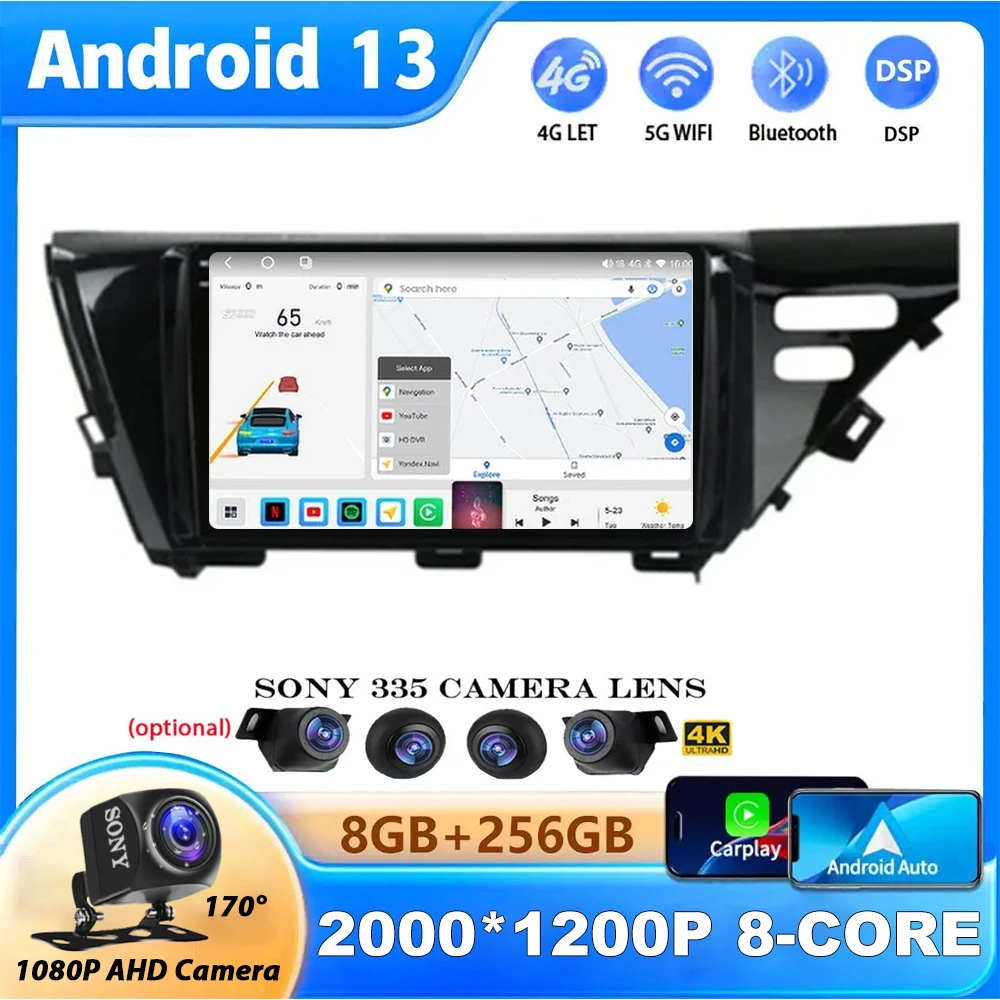 

2K QLED Android 13 Car Radio ForToyota Camry 8 XV 70 2017 - 2020 Multimedia Video Player GPS Auto Carplay DSP BT Navigation