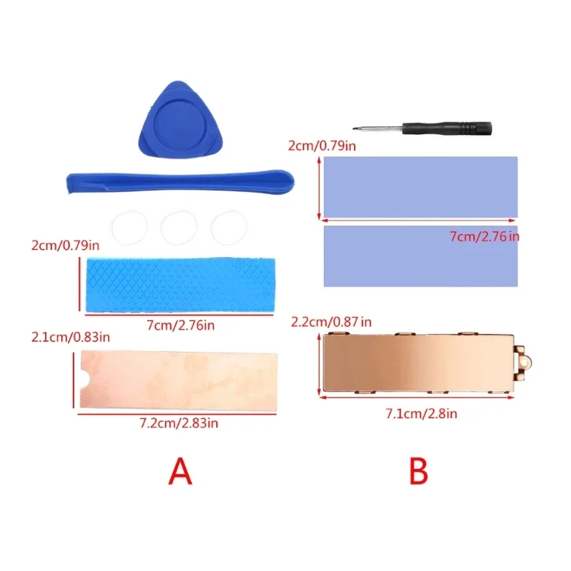 Disipador calor Universal M.2 NVMe 2280 SSD 6,0 m.k placa cobre conductividad térmica almohadilla del