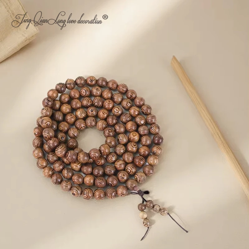 Custom  wooden Natural African Wenge Wood Beads  12mm Great For Mala Prayer Meditation Therapy 15.5