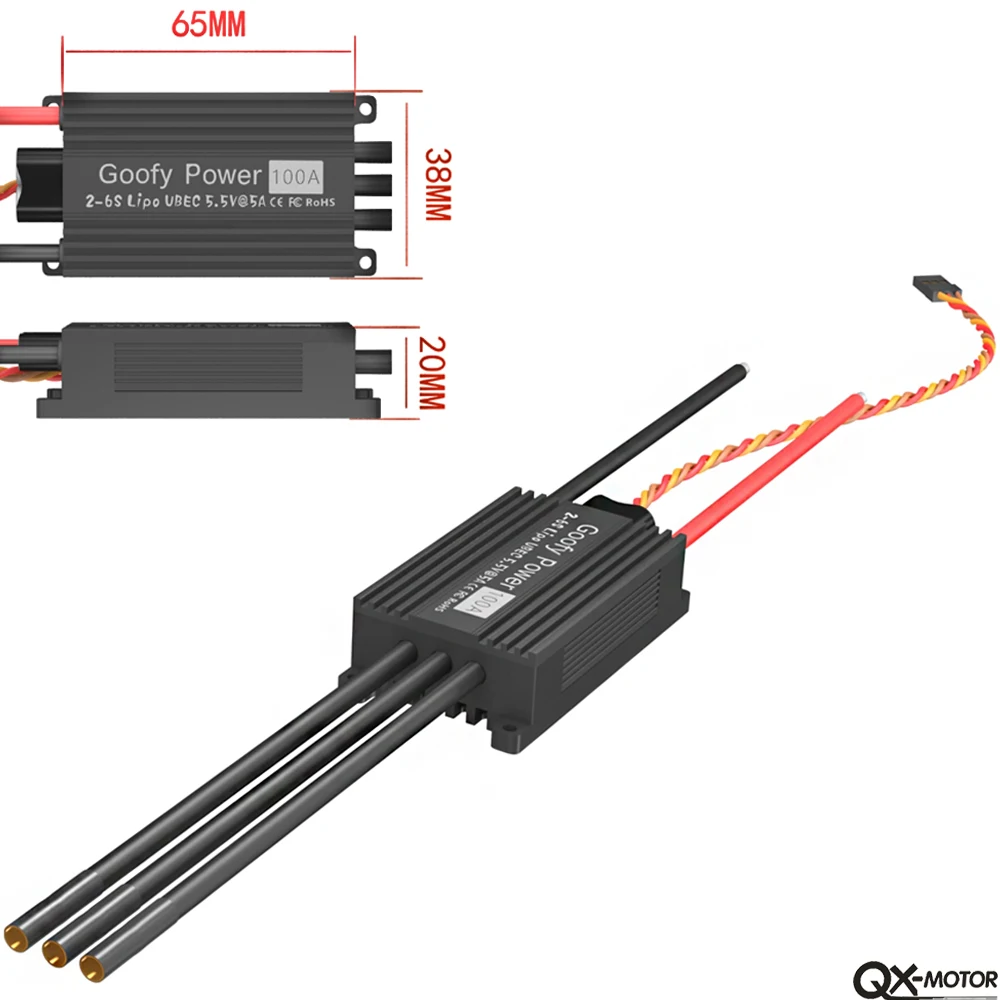 Goofy Power 100A ESC 2-6S SBEC High Quality Brushless Speed Controller ESC for EDF Motor RC Drone Airplane Parts