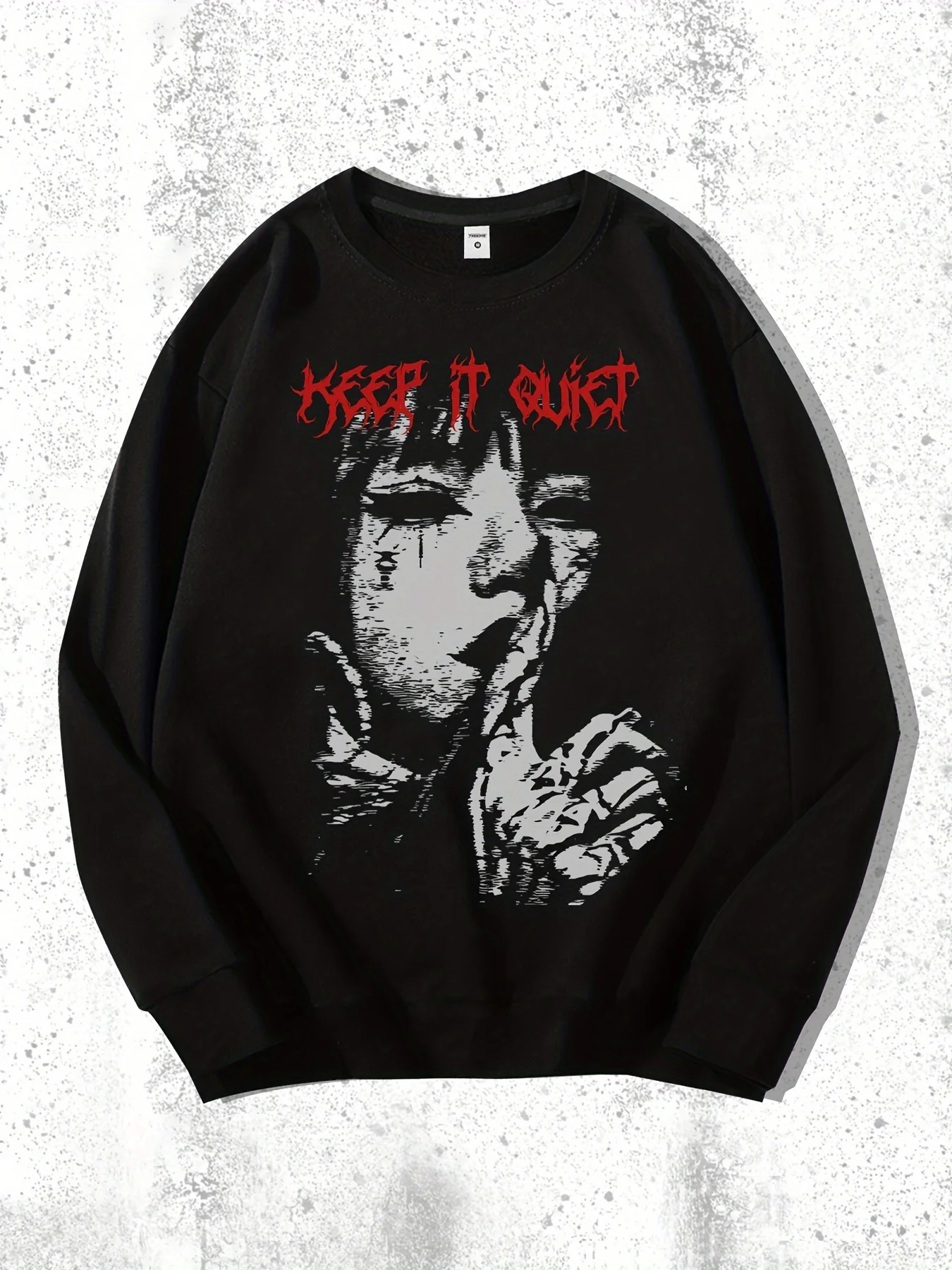 Keep Quiet Portrait Print Design Men's Casual Sweater