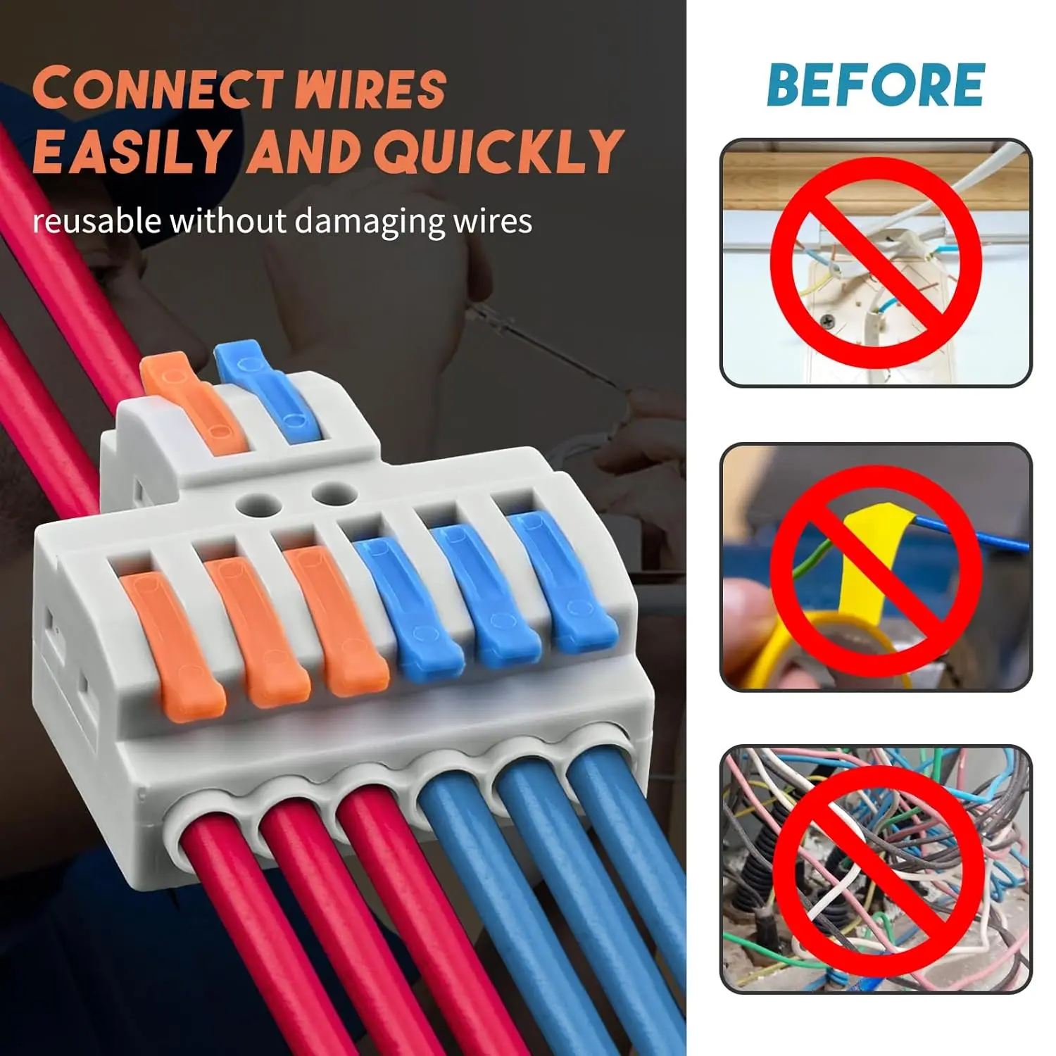 10 PCS Lever Wire Connector, Quick Connect Wire Connectors, Ziveseller Wire Connectors Electrical Quick Connectors