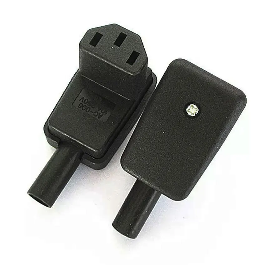 1PCS,90 Degree Angled IEC 320 C13 Female Plug AC 10A 250V Power Cord Cable Connector