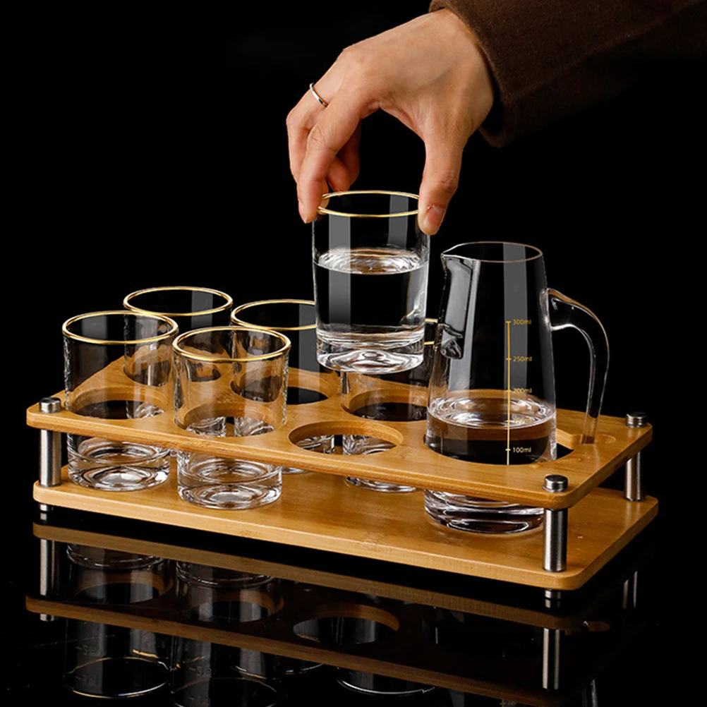 

Bamboo Cup Wine Glass Rack Whiskey Glasses Storage Shot Glass Whiskey Glasses Holder ganizer Kitchen Bar Accessories