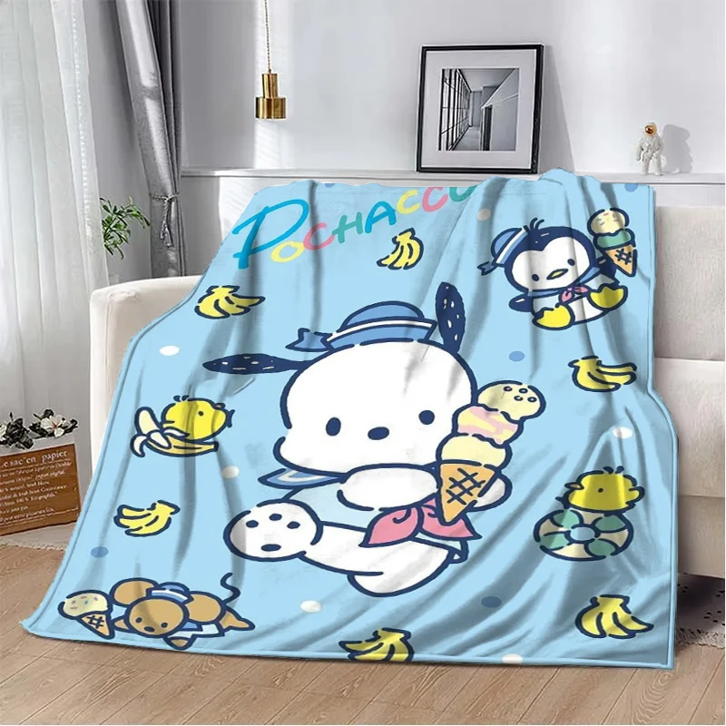 

Sanrio Pochacco Blanket Flannel Fluffy Throw Camping Blanket for Beds Children Sofa Throw Blankets Bedspread Modern Fashion Gift