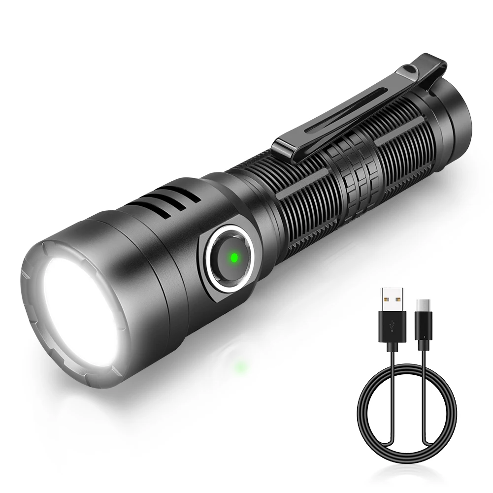 UniqueFire H9 Powerful Tactical LED Flashlight Super Bright 3000lm 5 Mode Rechargeable Waterproof Torch for Camping Duty Patrol