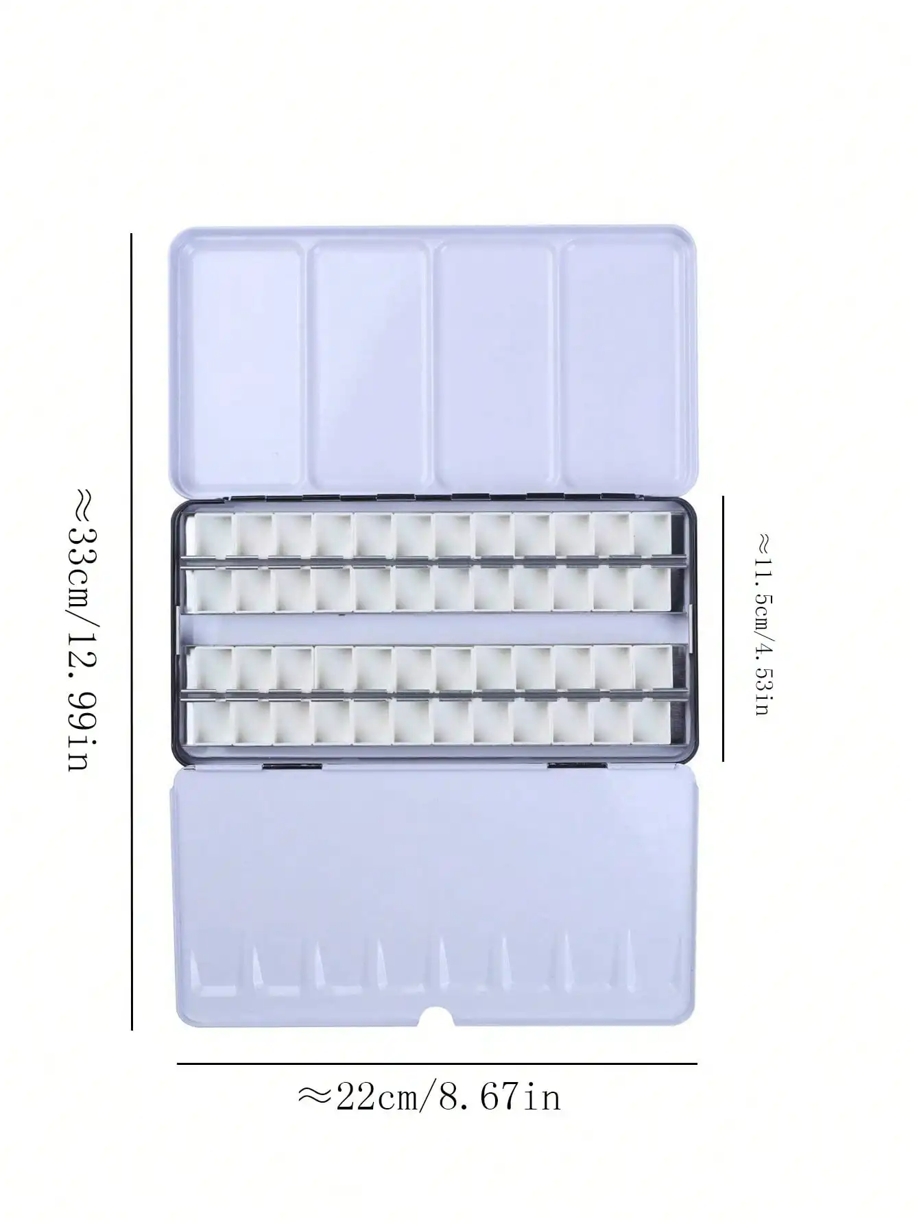 علبة ألوان مائية معدنية من Bview Art مزودة بلوحة قابلة للطي ، لوحة ألوان مائية كبيرة مع 52 مقلاة نصف ألوان مائية فارغة للفنان