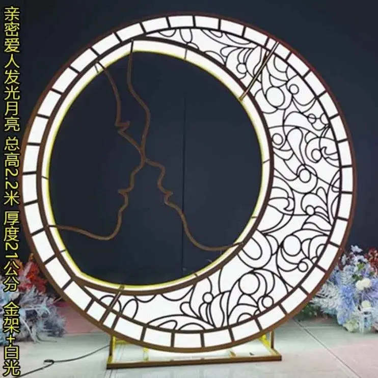Luminous moon light box ornament Mori three-dimensional moon stage welcome area wedding arrangement props