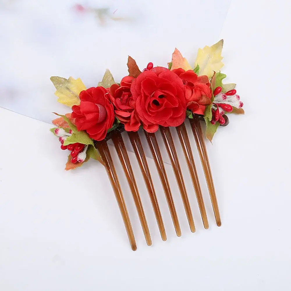 1PC Bridal Crystal Hair Ornaments Elegant Flower Hair Comb Rustic Wedding Floral Shining Brides Wedding Hairpins Hair Accessorie