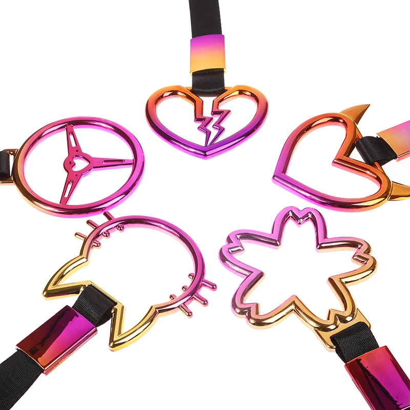 1Pc Train Bus Handle Hand Strap Drift Charm Strap Drift Auto Accessories Car Styling Car Heart Straps Front Tow Hook