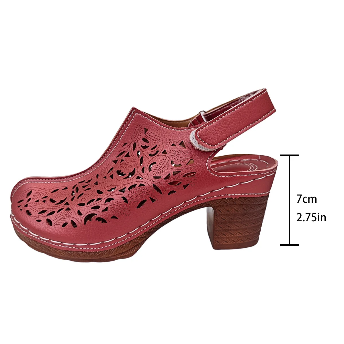 Damen High Heel Hohlsandalen Sommer Große Größe Bequeme Zehensandalen für Frauen Casual Pendler Leder Römische Sandalen Neu