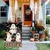 Halloween Boo Welcome Garden Flag Double Sided 12.5 x 18 Inch,Spooky Ghost Pumpkin Burlap Yard Flag for Halloween Farmhouse  jjp