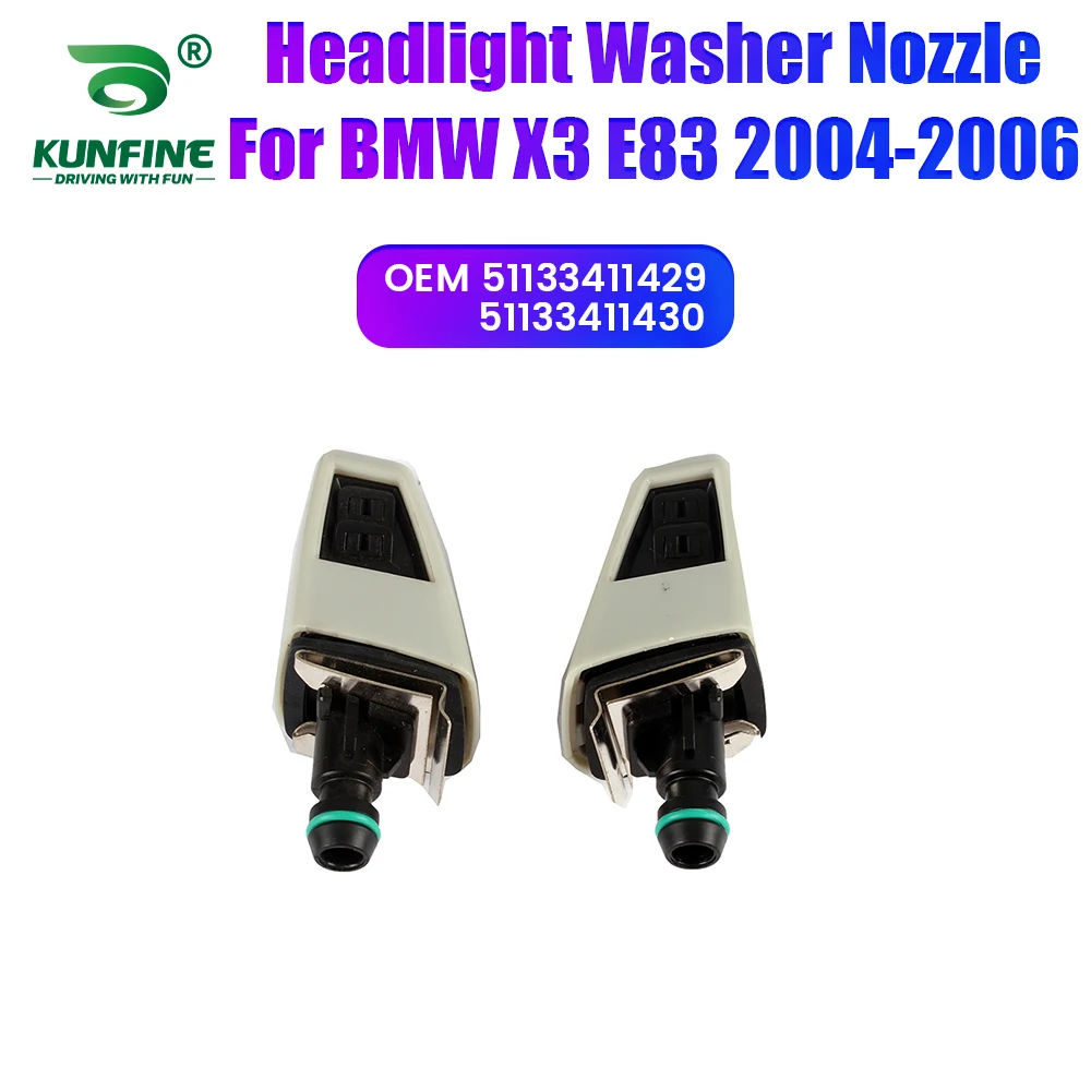 

Car Headlight Front Bumper Washer Spray Nozzle Jet Headlamp Pump Cover For BMW X3 E83 2004-2006 51133411429 51133411430