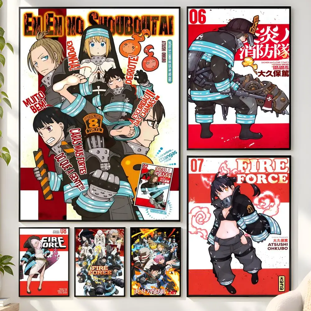 Anime Fire Brigade S-Shinra KusakabeS Cool Poster Matte Wall Peel And Stick Decor Bedroom Living Room Office Dorm Home