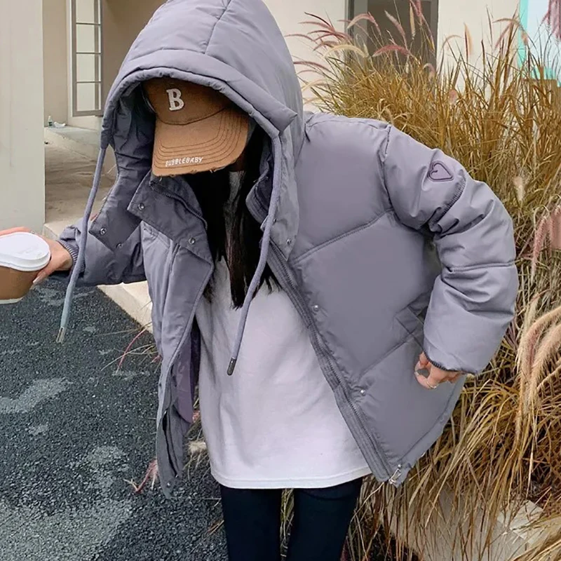 Parka invernali con cappuccio Giacche Donna Coreano Addensare Giù Cappotti di cotone Casual Caldi Chaquetas Nuovo abbigliamento da neve allentato Soffici Abrigos