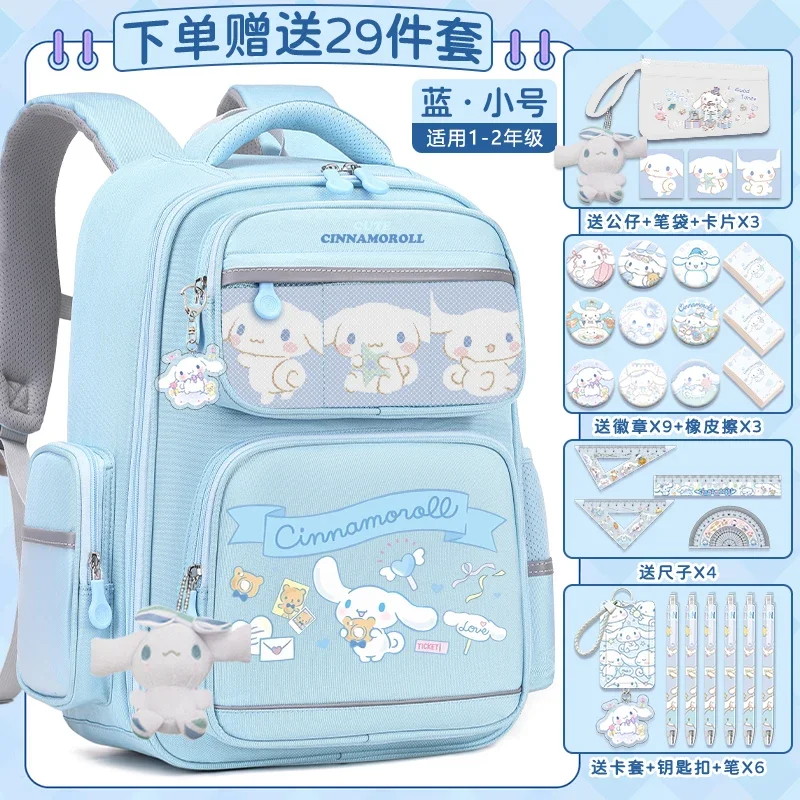 Sanrio tas sekolah siswa Cinnamoroll Babycinnamoroll baru ransel bantalan bahu kasual dan ringan kapasitas besar lucu