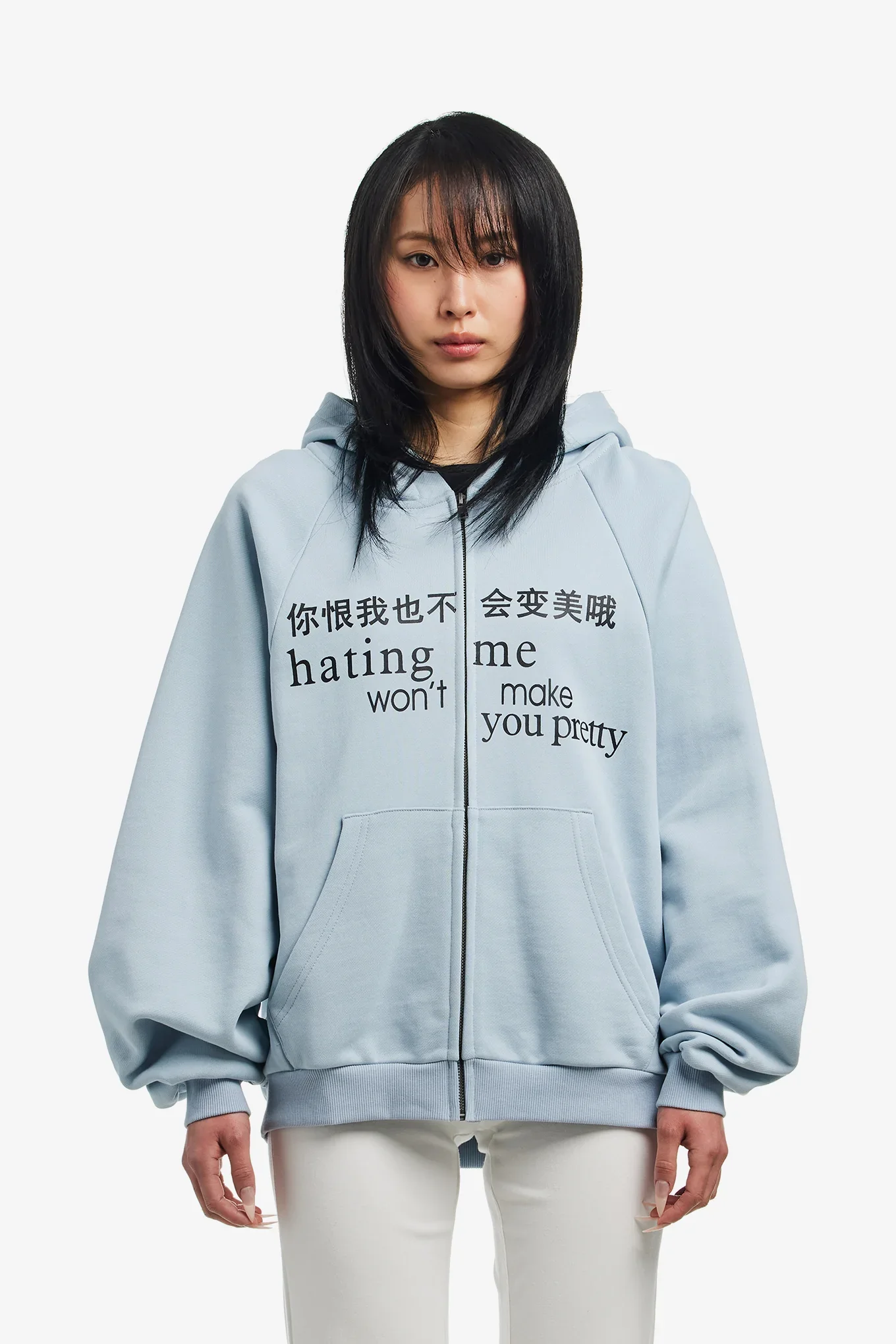 

Худи Hating Me 2026: Модная китайская вышивка, молния, оверсайз, готика Y2K, Harajuku, уличная одежда для девушек