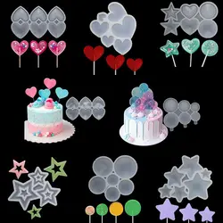 Star/Round/Heart Shape Chocolate Mould Lollipop Mold Candy Mold Cake Moulds Cake Decorating Tool Baking Accessories