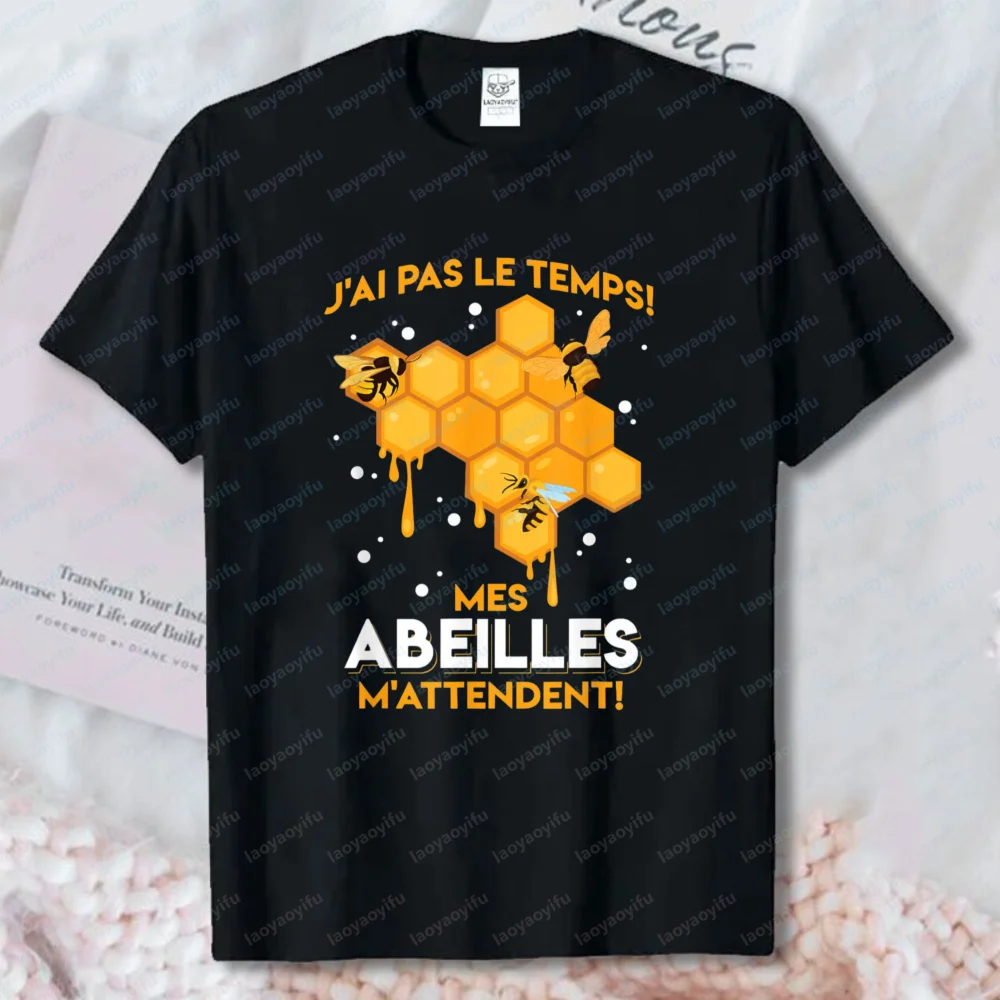 Camiseta Gráfica Engraçada de Apicultor Francês para Homens e Mulheres, Camiseta de Algodão com Estampa de Colmeia, Presente Casual para Apicultura, B