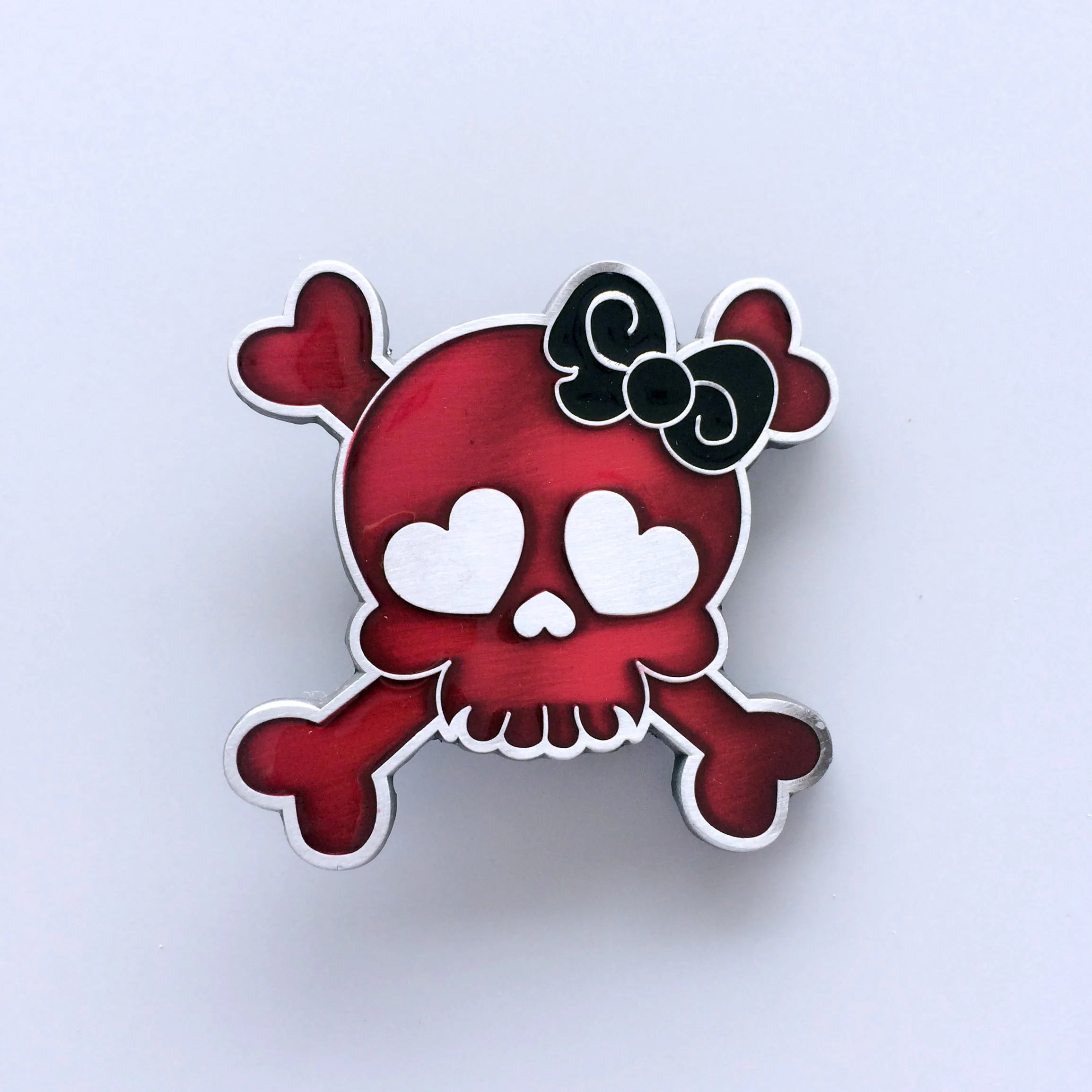 Vintage more choices of color  Punk Rock Emo Tattoo Skull Girl Wedding Belt Buckle BUCKLE-SK047
