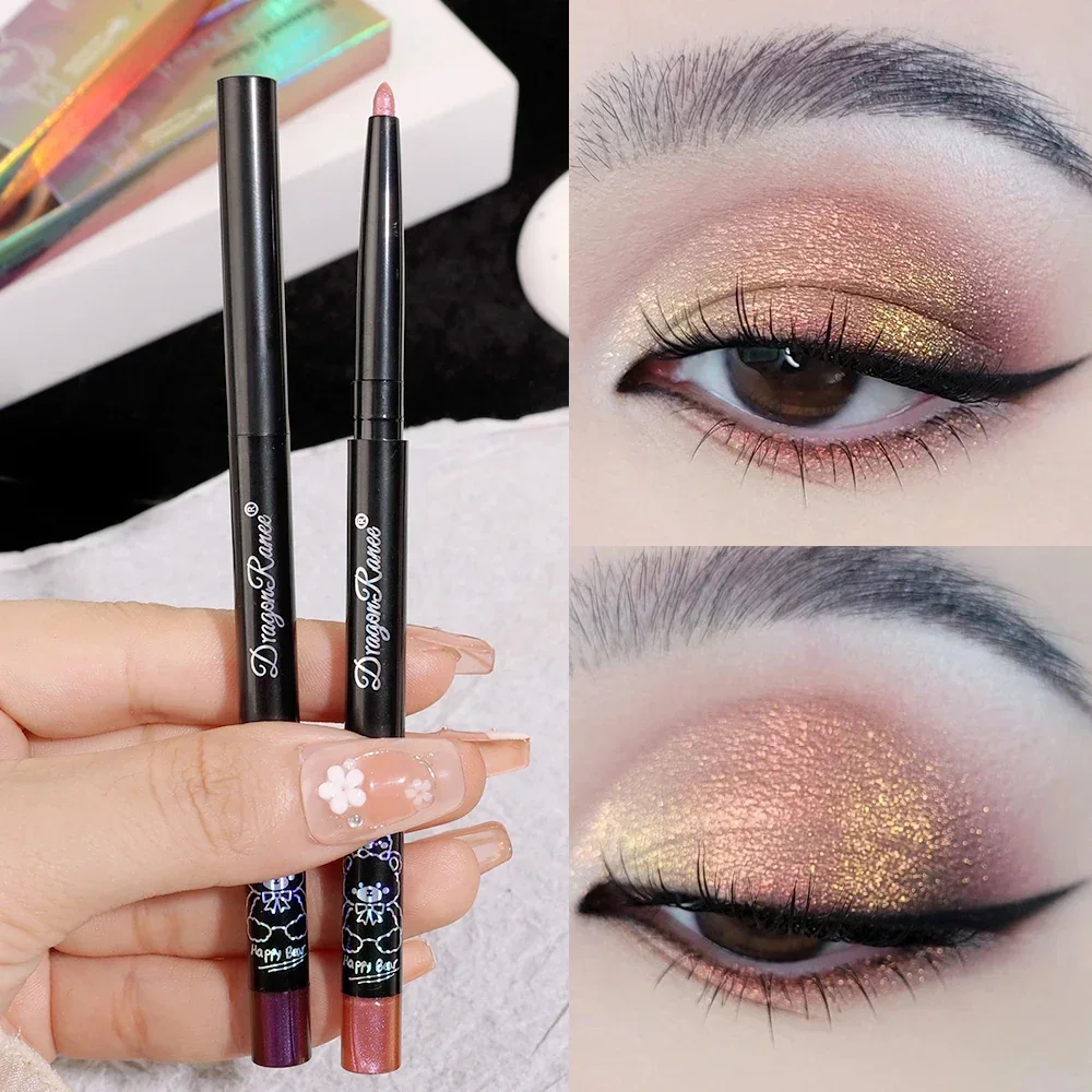 Multi Chrome Eye Liner Pen Lasting Shiny Metallic Eyeshadow Lying Silkworm Green Purple Makeup Pigment Glitter Aurora Eyeliner