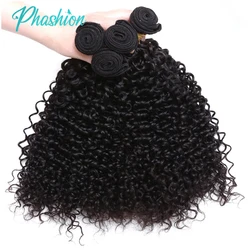 Phashion Kinky Curly Human Hair Bundles 1/3 Pcs/Lot 30 32 Inch 100% Remy Hair Extensions For Black Women Brazilian Weave On Sale