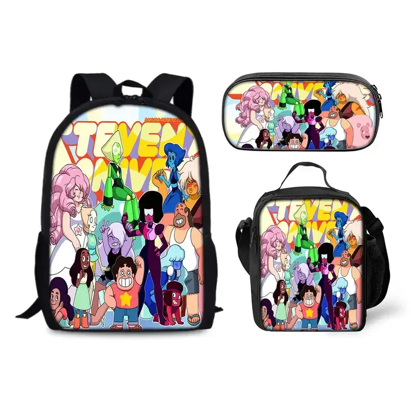 

Steven Universe Schoolbag Backpack Lunch Bag Pencil Case Set Gift for Kids Students