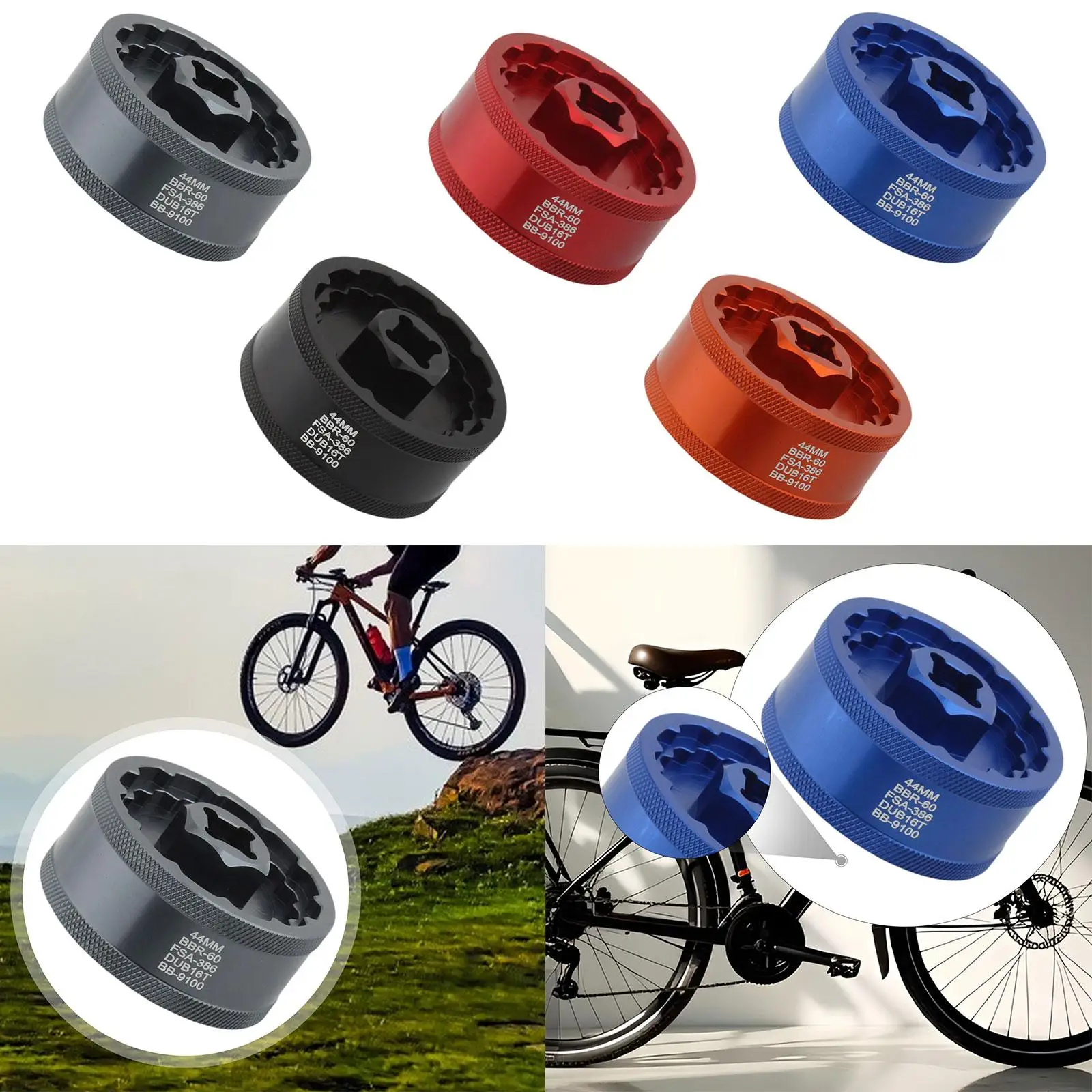 

5 in 1 Bicycle Bottom Bracket Remover, Quick Installation, Bike Bottom Bracket Cup, BB Wrench for Fsa386 44mm Dub16T Bike